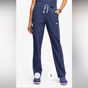 ReSurge Topaz Women's 11-Pocket Drawstring Scrub Pants. Color: navy. Size: S